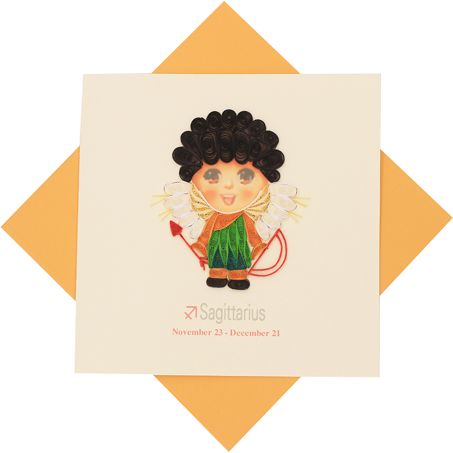 Quilled Sagittarius Zodiac Card